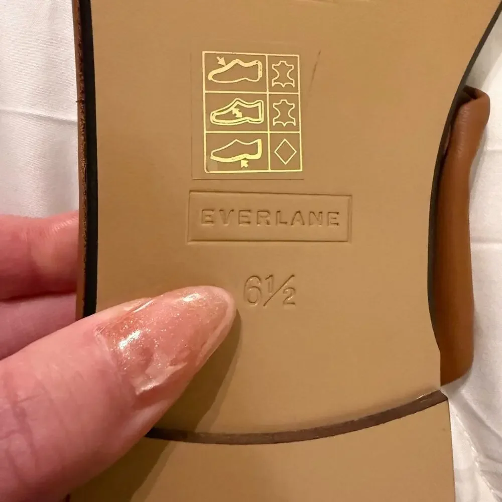 Everlane Day Twist Sandal Desert Tan Leather Flat Slide 6.5 New Without Box - Picture 7 of 8